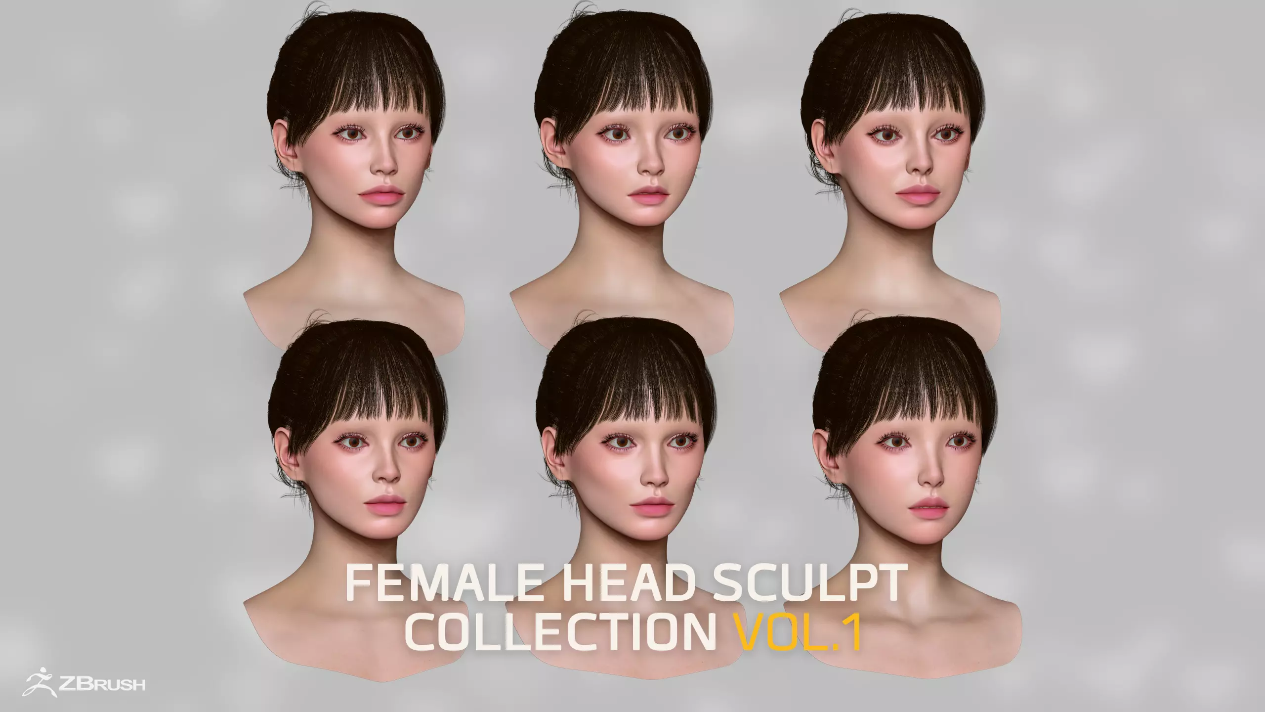 FEMALE HEAD SCULPT COLLECTION VOL 1 3D model
