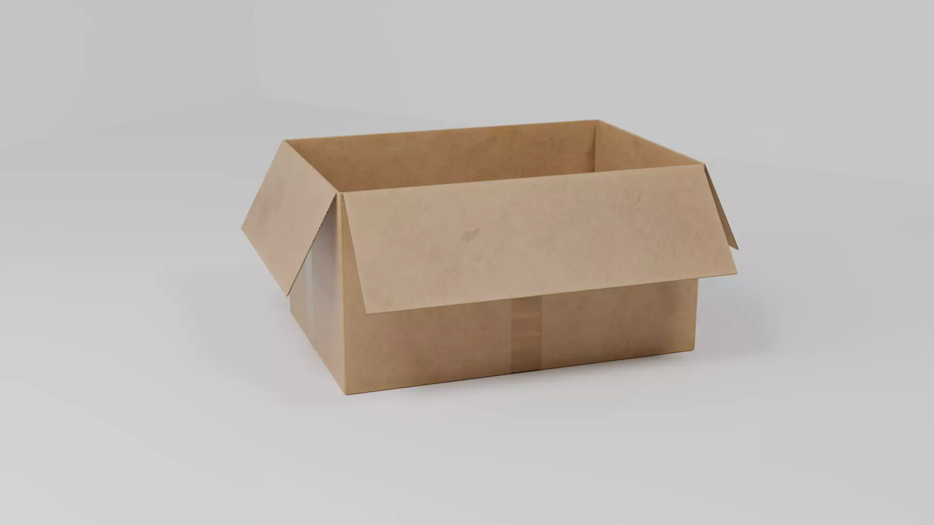 Cardboard Mailing Box opened Low-poly 3D model_5