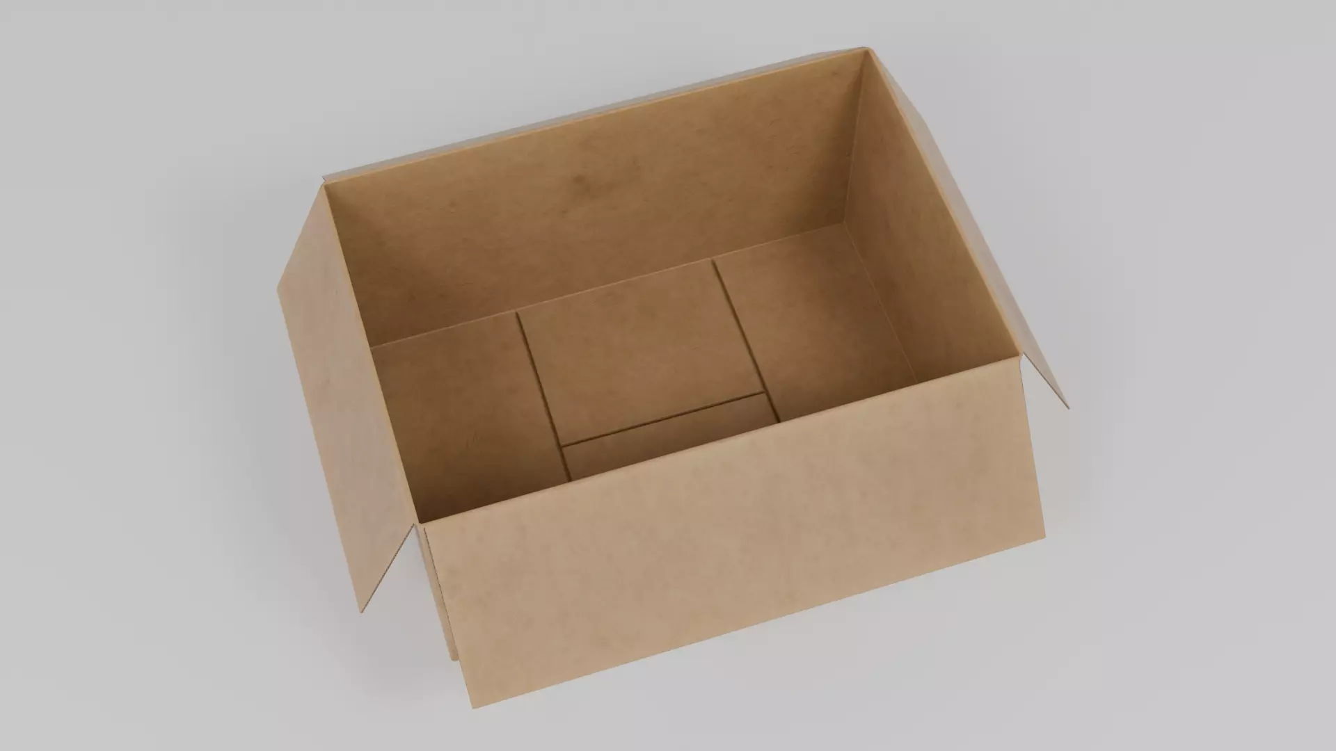 Cardboard Mailing Box opened Low-poly 3D model_6