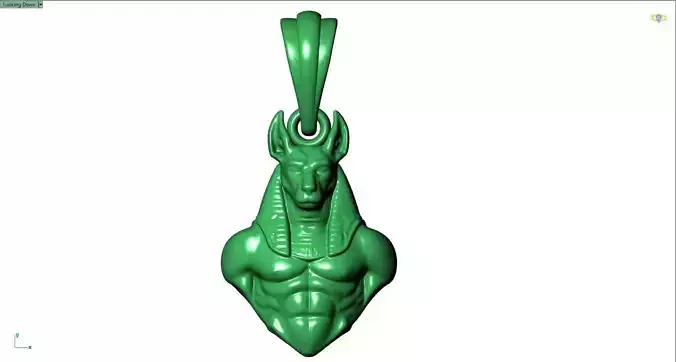 Anubis Egyptian God Pendant STL 3D Model for Jewelry Casting