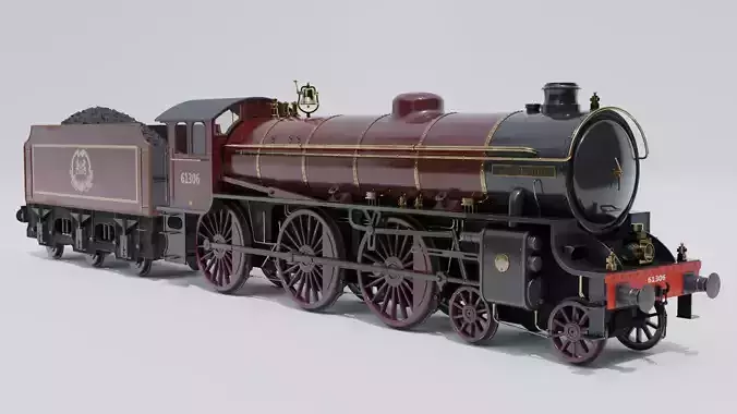 Steam Train Low-poly 3D model
