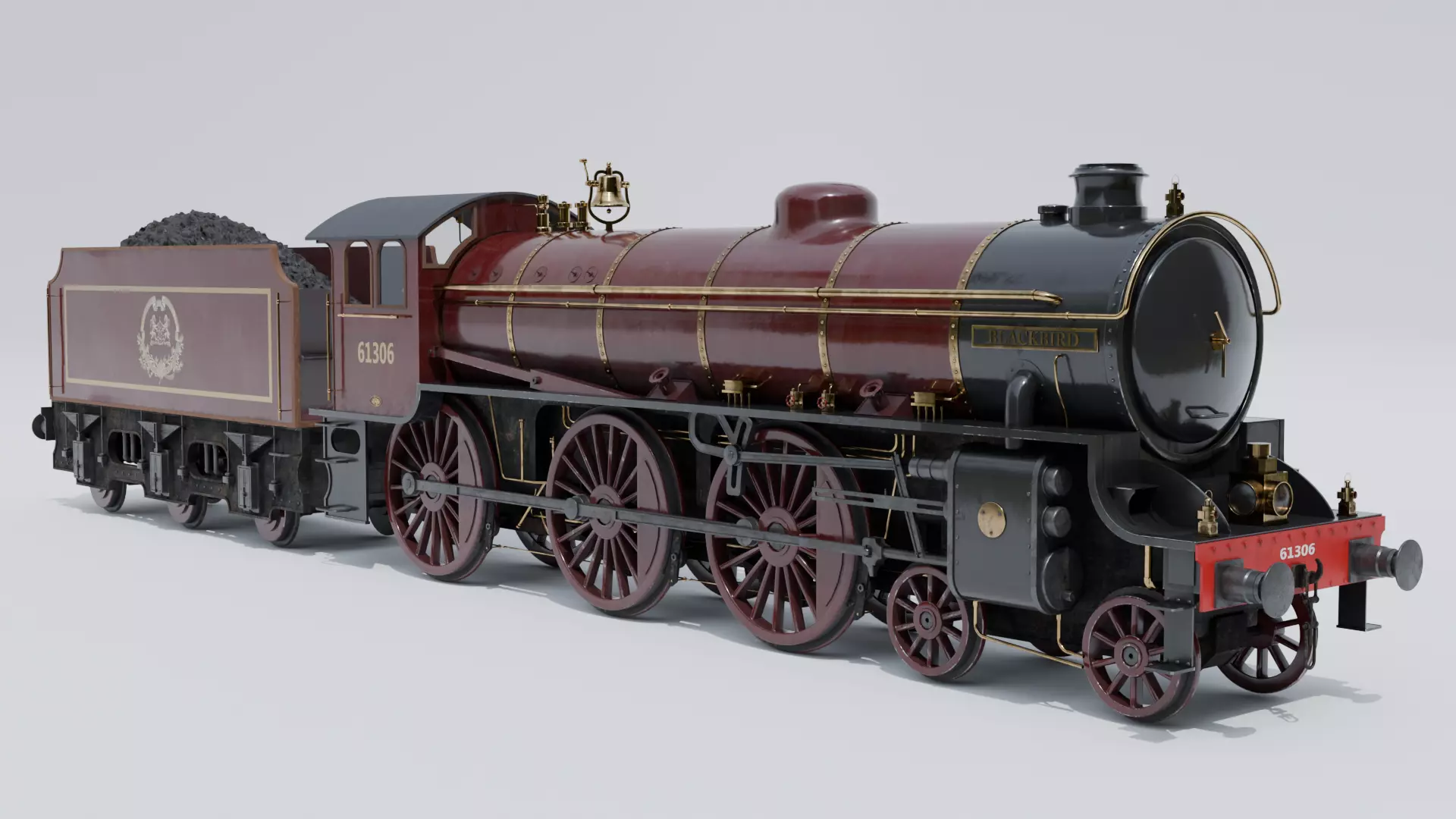 Steam Train Low-poly 3D model