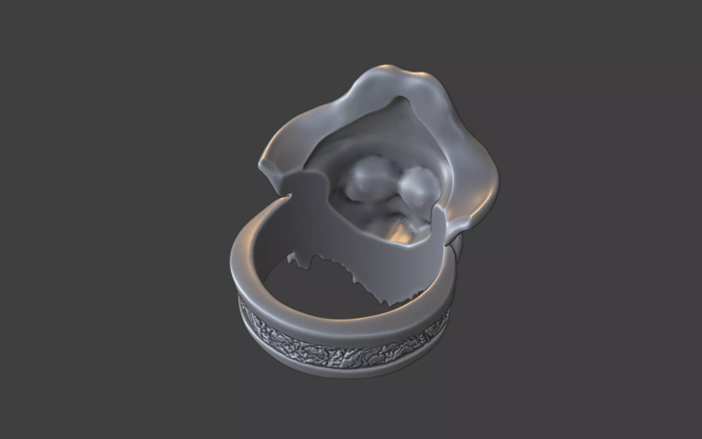 zombie pirate ring 3D print model_18