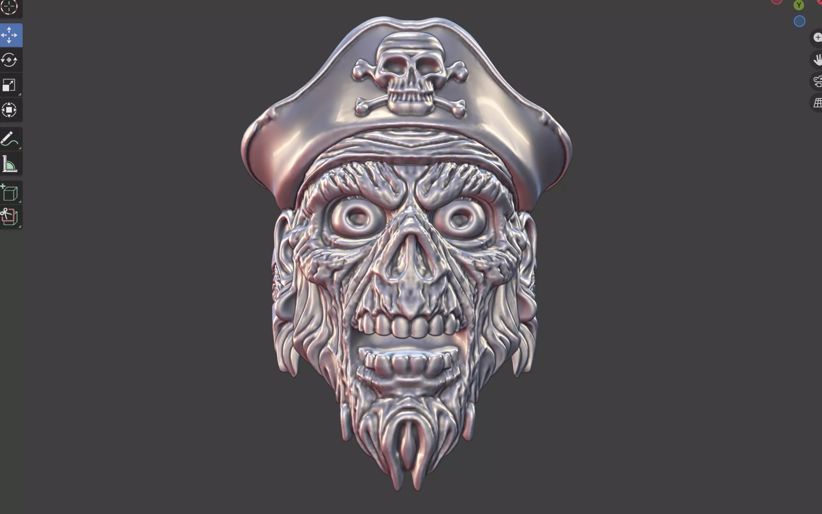 zombie pirate ring 3D print model