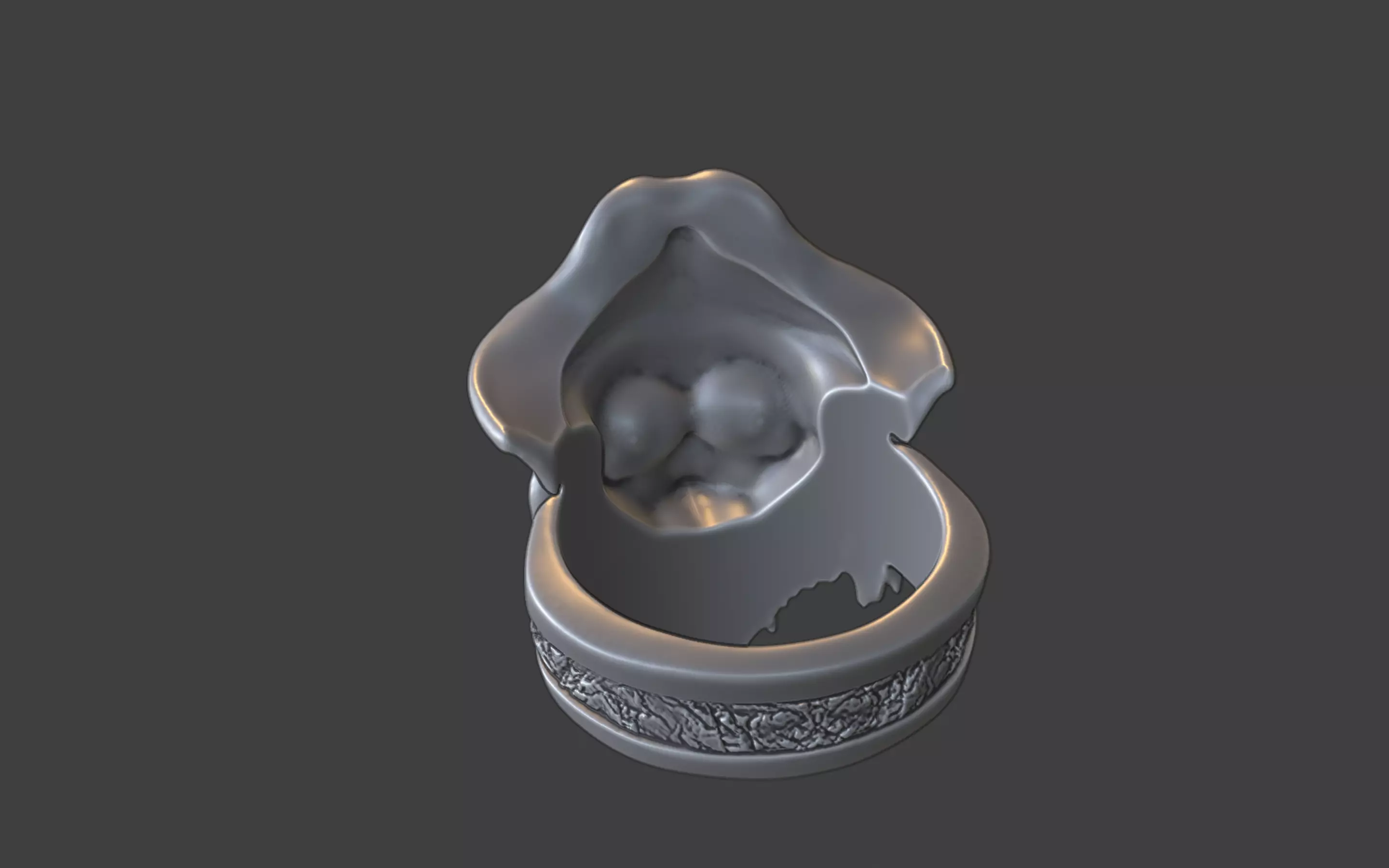 zombie pirate ring 3D print model_17