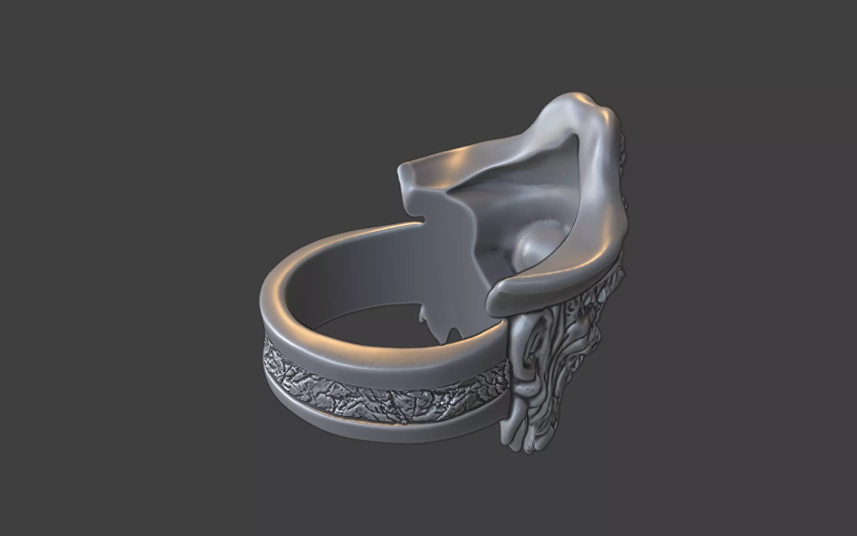 zombie pirate ring 3D print model_7