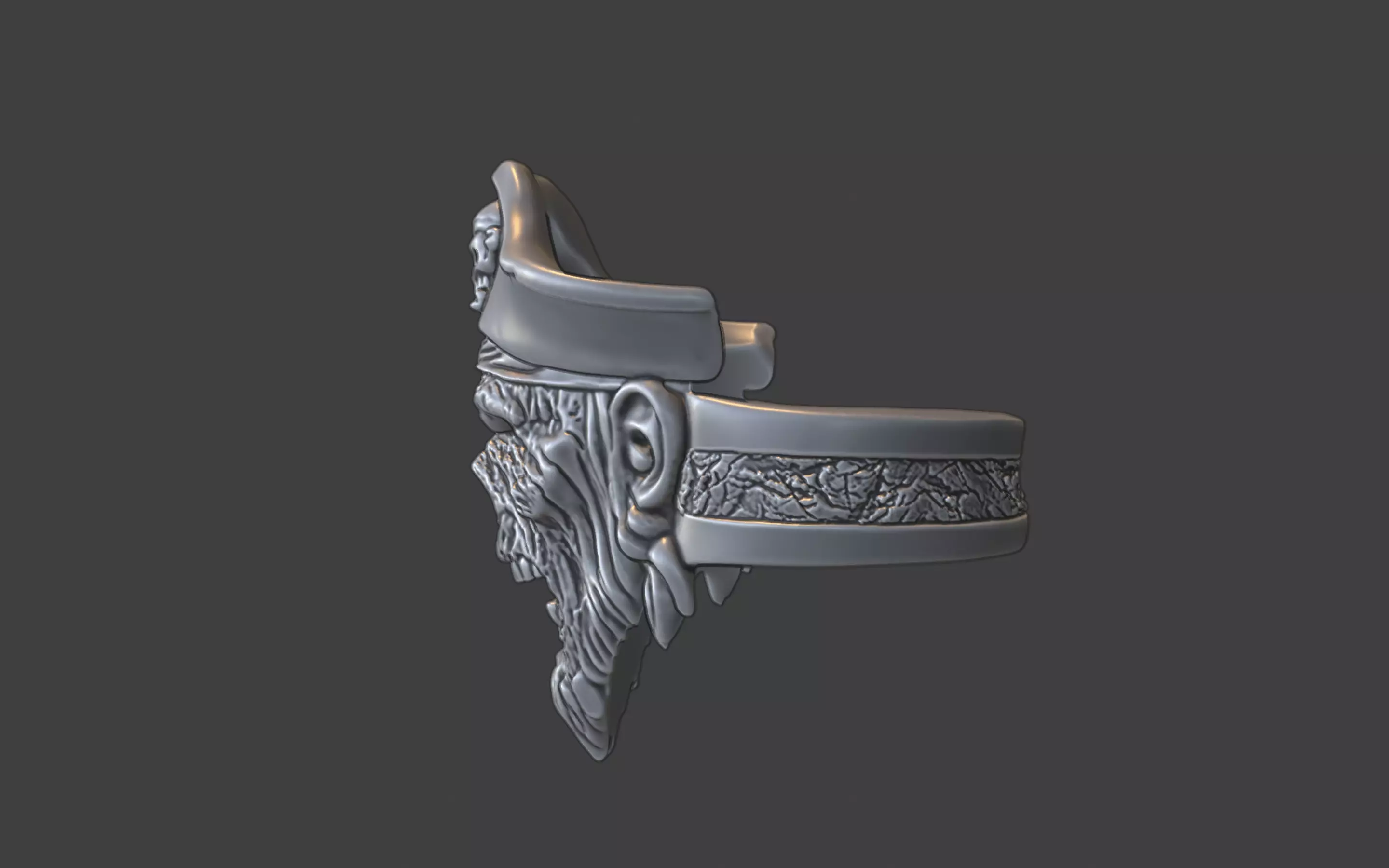 zombie pirate ring 3D print model_3