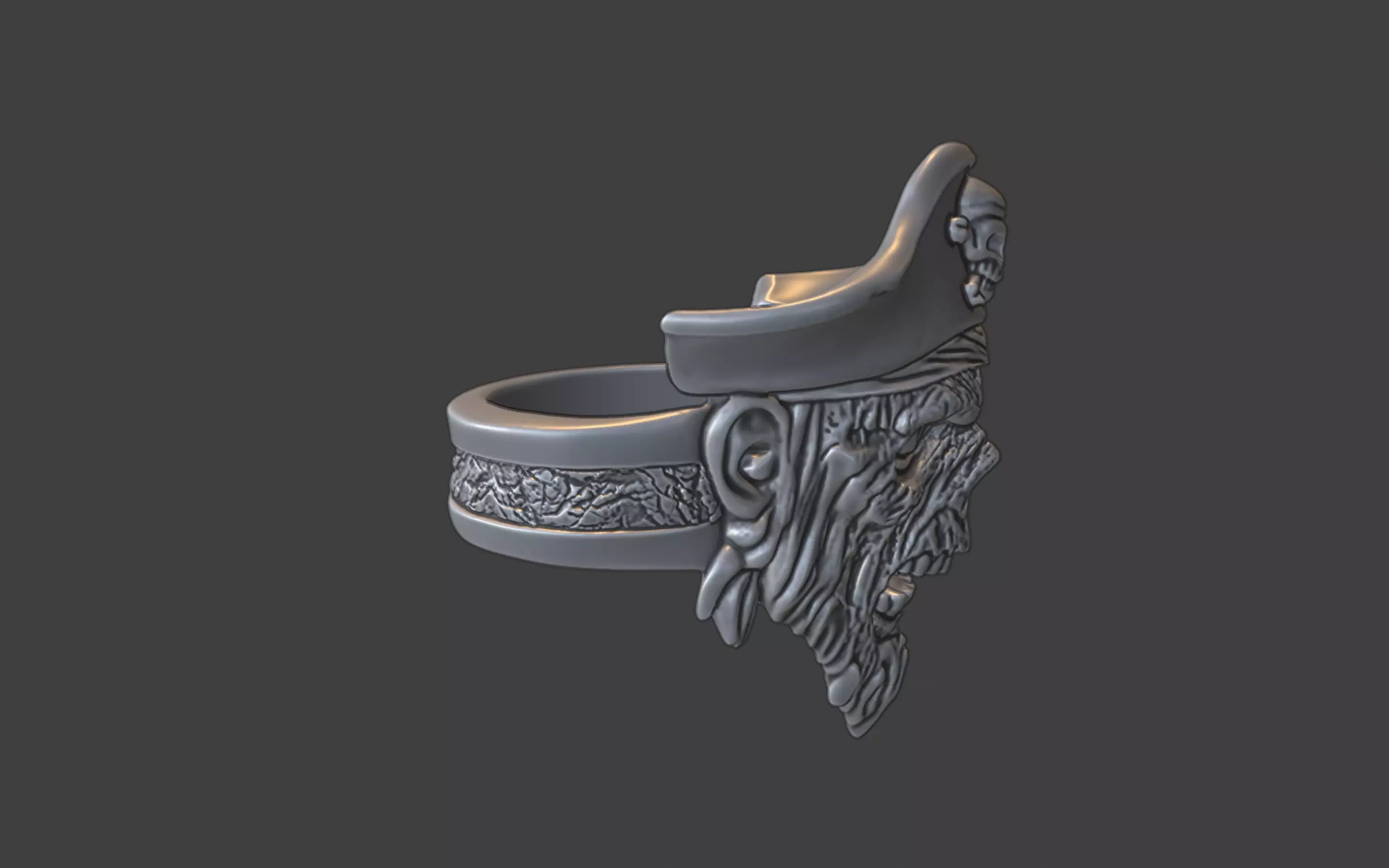 zombie pirate ring 3D print model_20