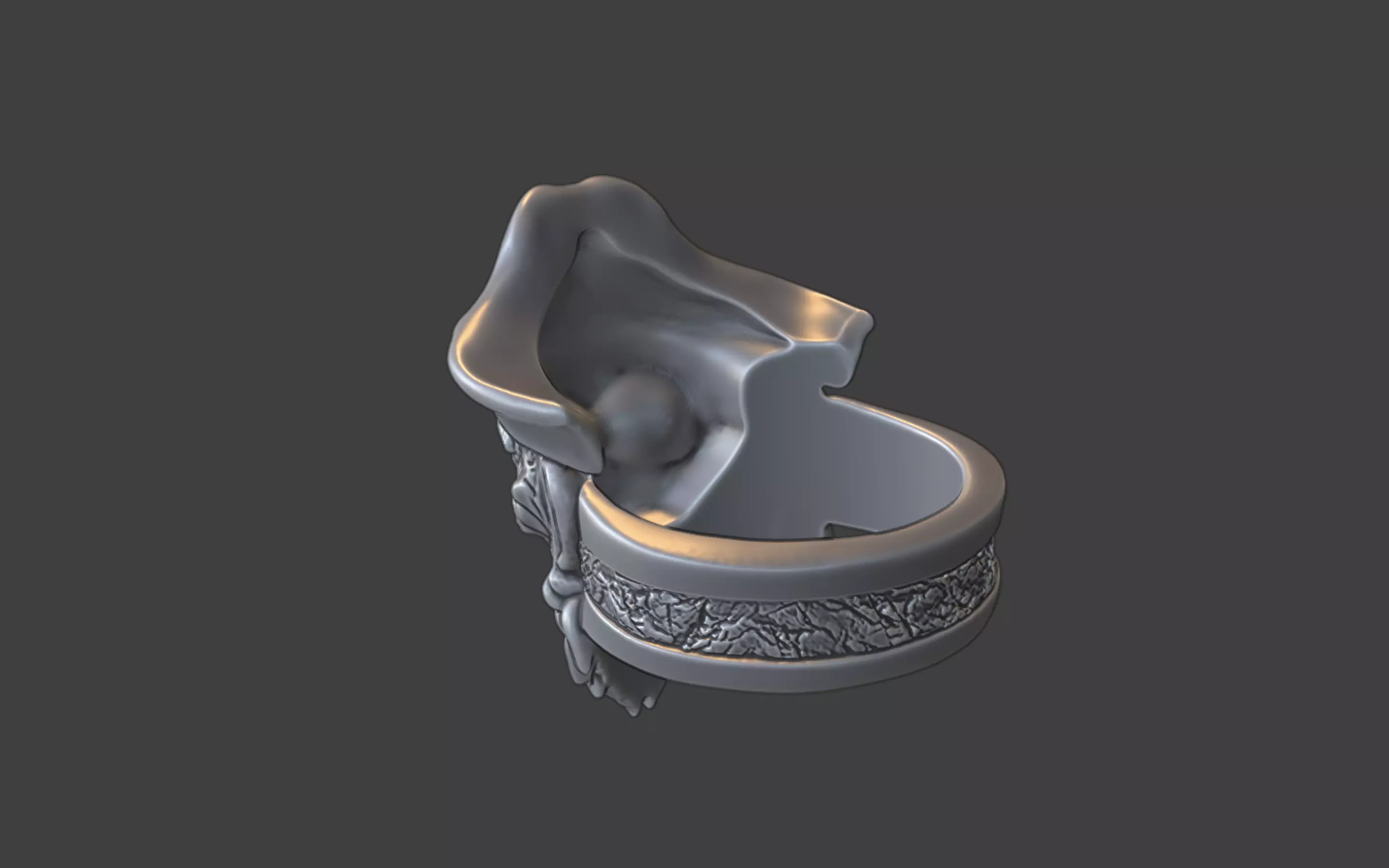 zombie pirate ring 3D print model_4