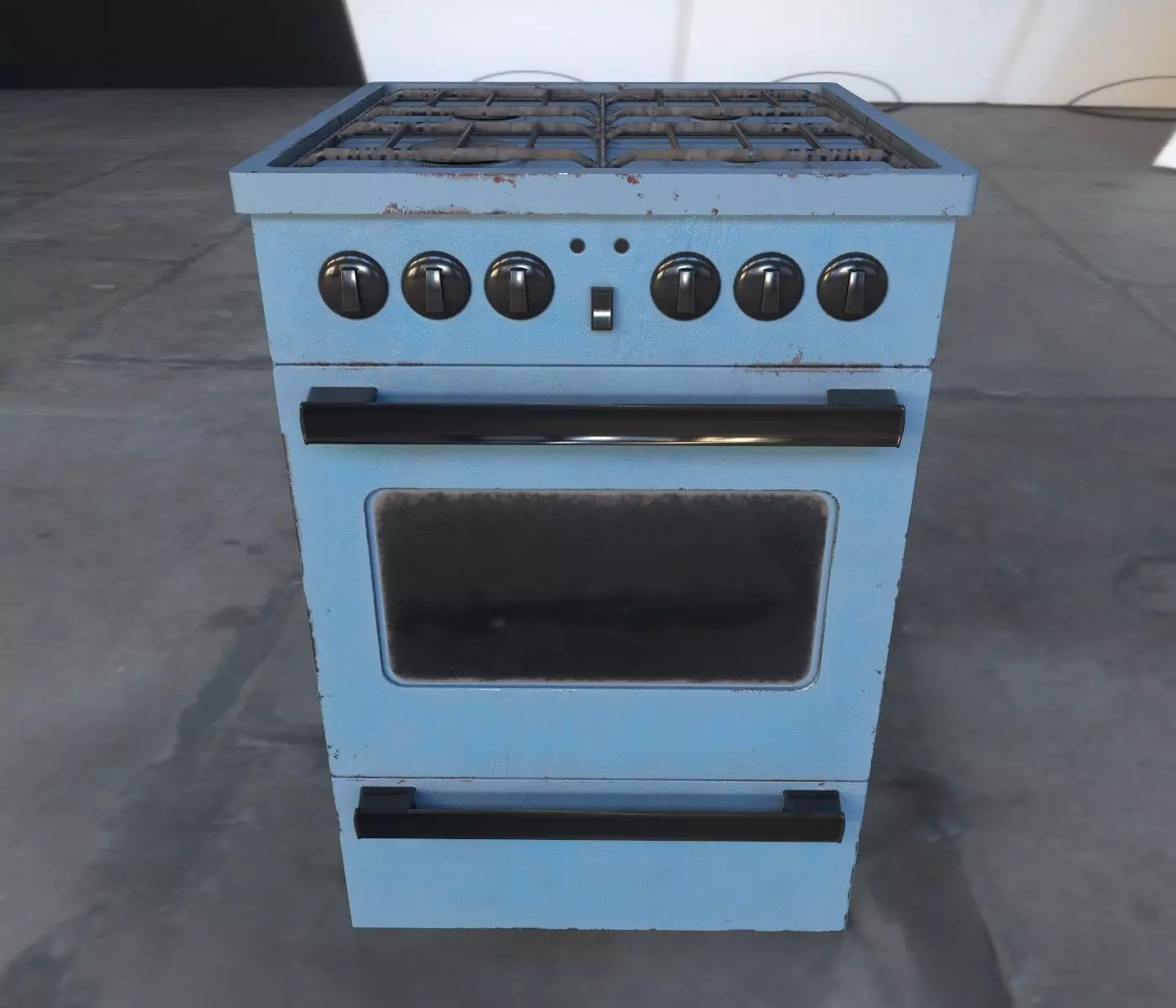 Vintage Oven 3D model_2