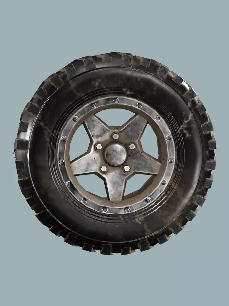 Post-Apocalypse Buggy Car E With Gunholder 3D Model Low-poly 3D model_10