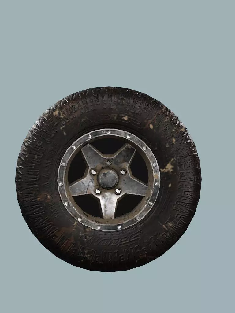 Post-Apocalypse Buggy Car E With Gunholder 3D Model Low-poly 3D model_9