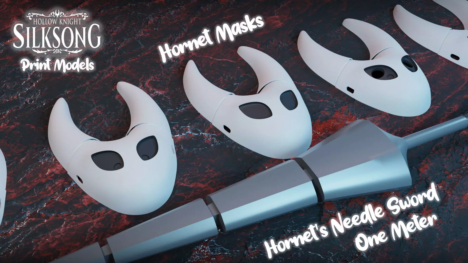 Hornet Masks and Sword Pack - Hollow Knight Silksong 3D print model_1