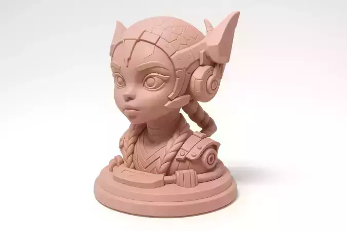 Futuristic Mecha Girl Bust