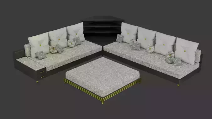 L Sofa with Tables