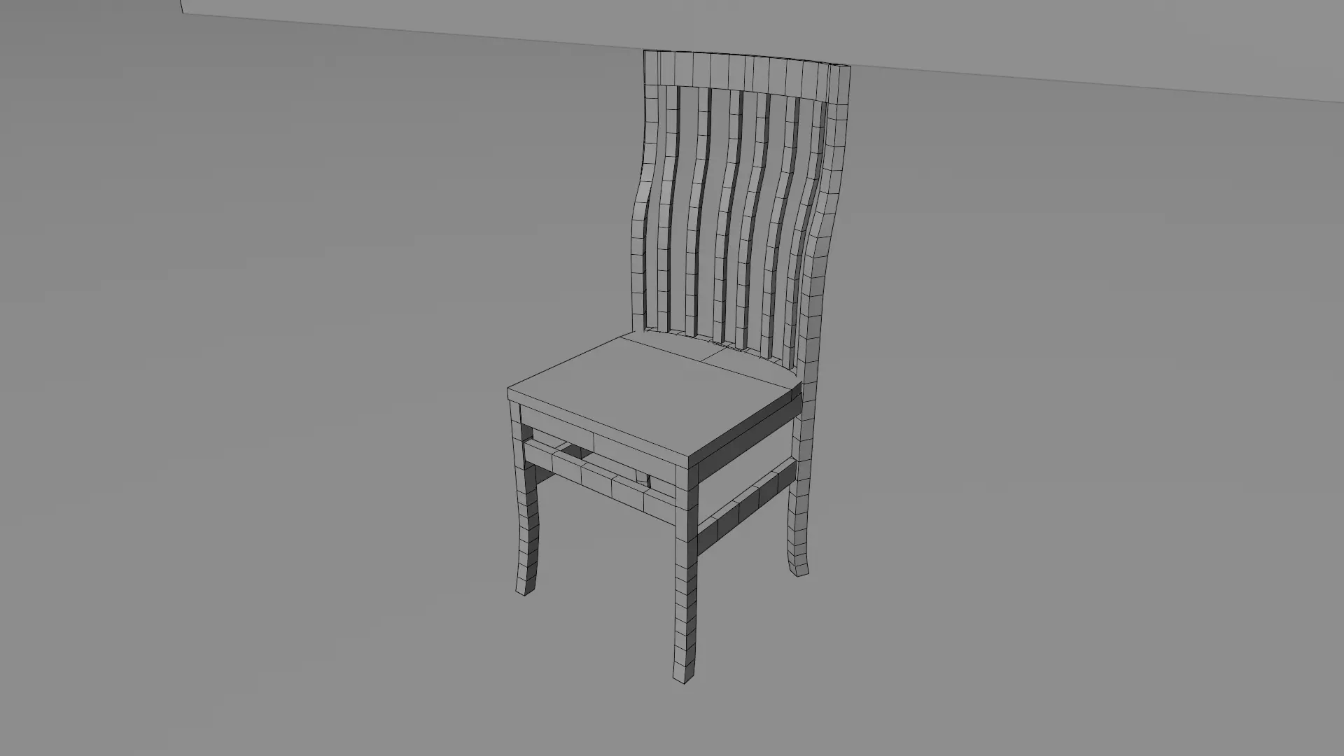 Old wooden chair Free low-poly 3D model_7