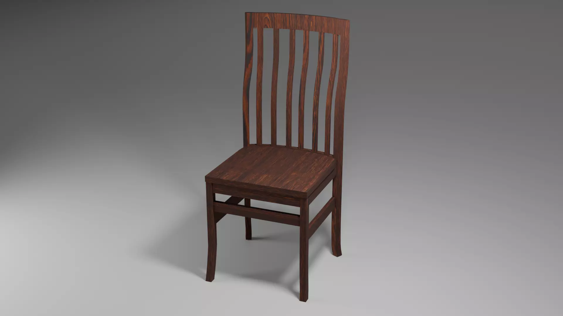 Old wooden chair Free low-poly 3D model_1
