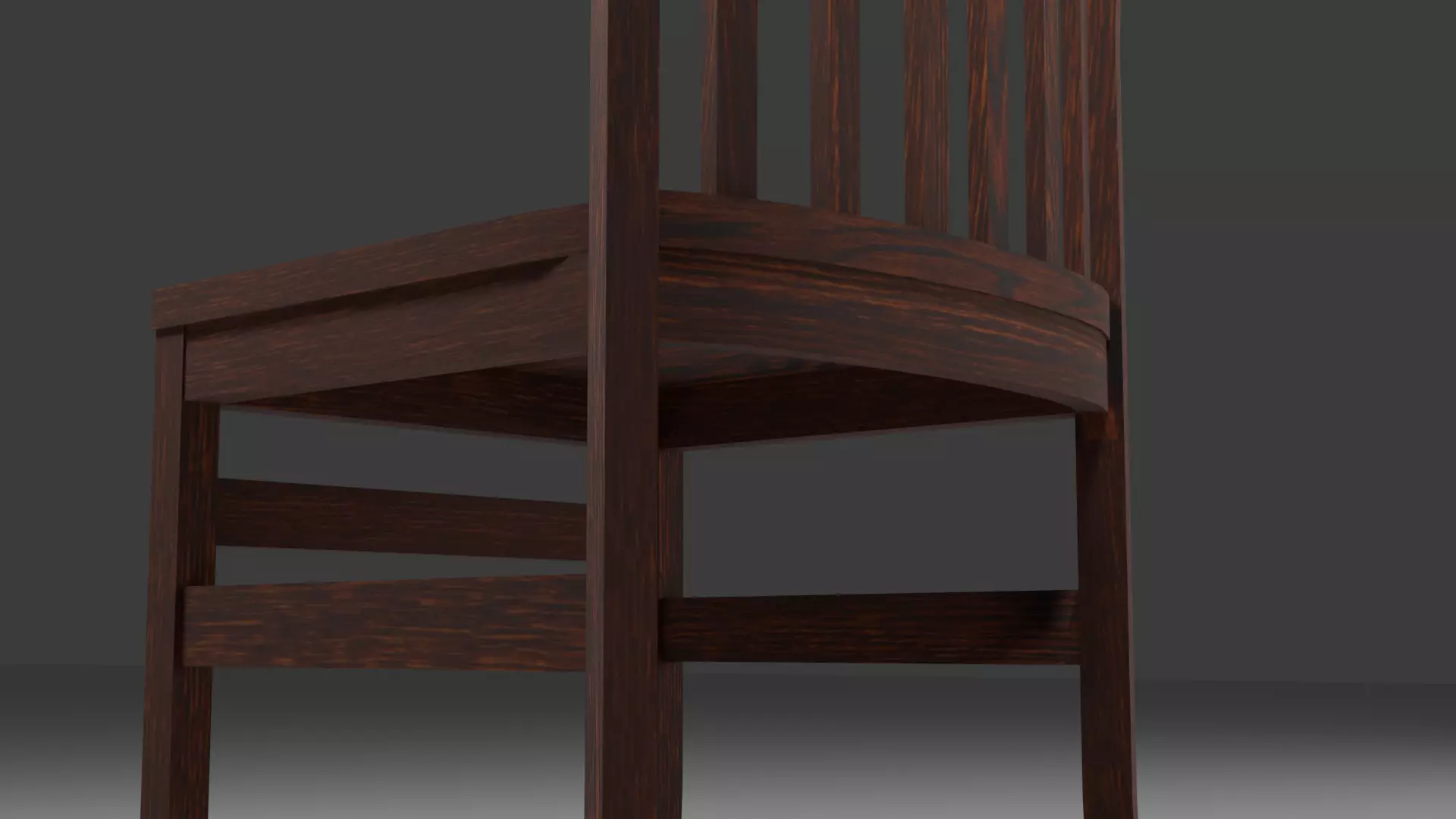 Old wooden chair Free low-poly 3D model_4