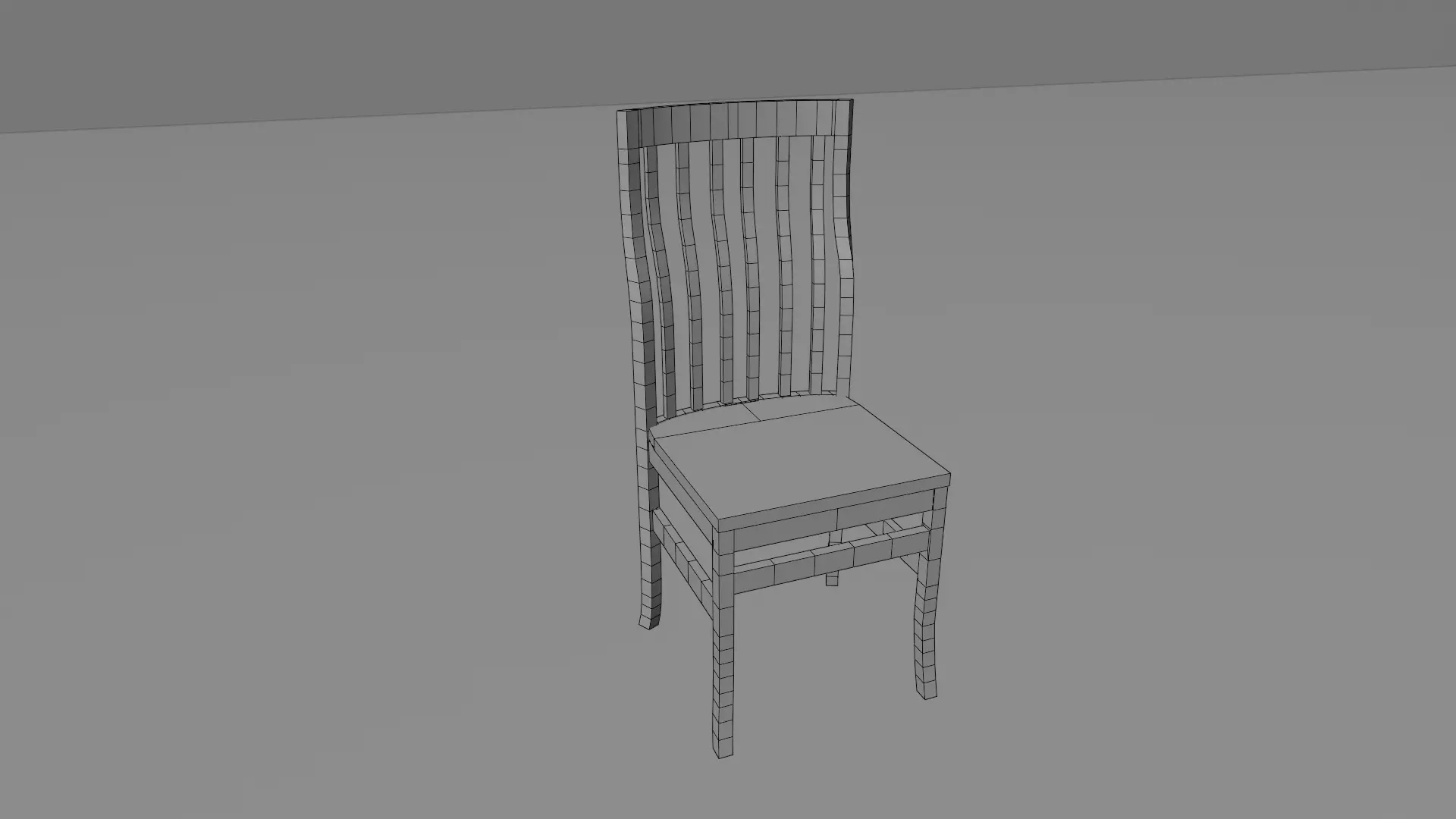 Old wooden chair Free low-poly 3D model_6