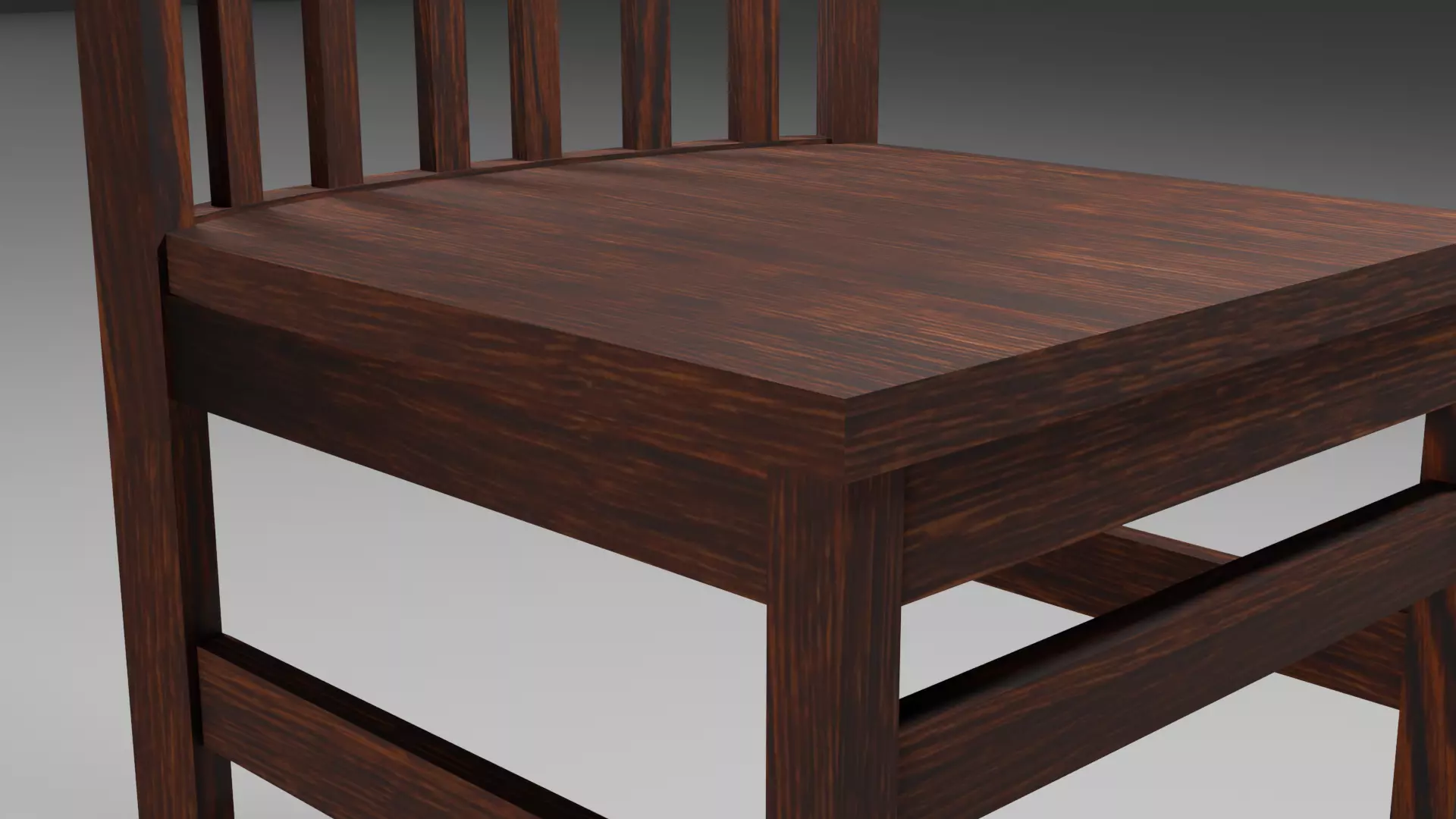 Old wooden chair Free low-poly 3D model_3