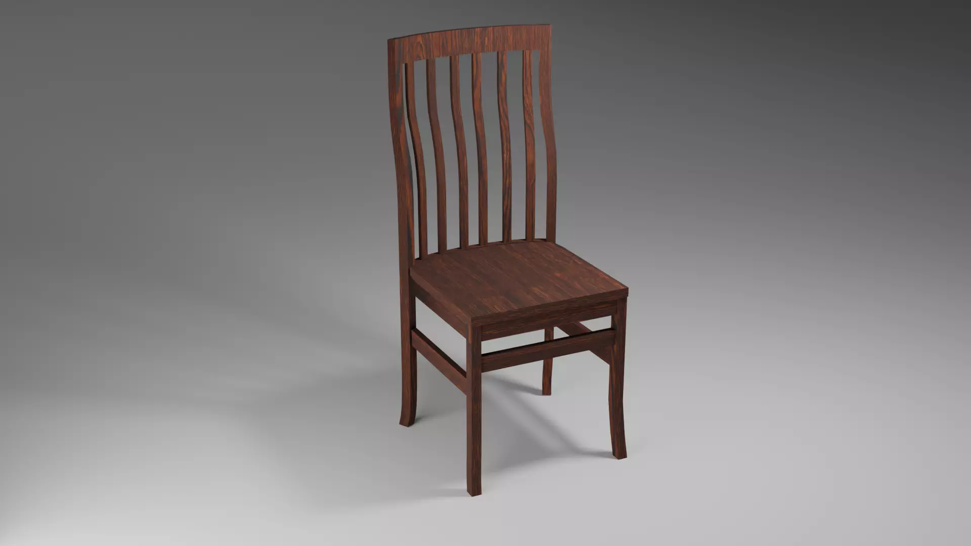 Old wooden chair Free low-poly 3D model_0