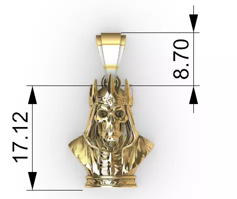 scull king pendant 3D print model_25