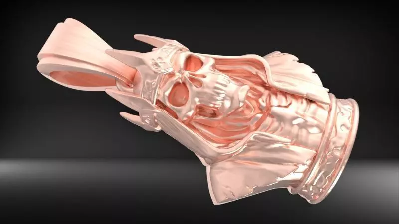 scull king pendant 3D print model_23