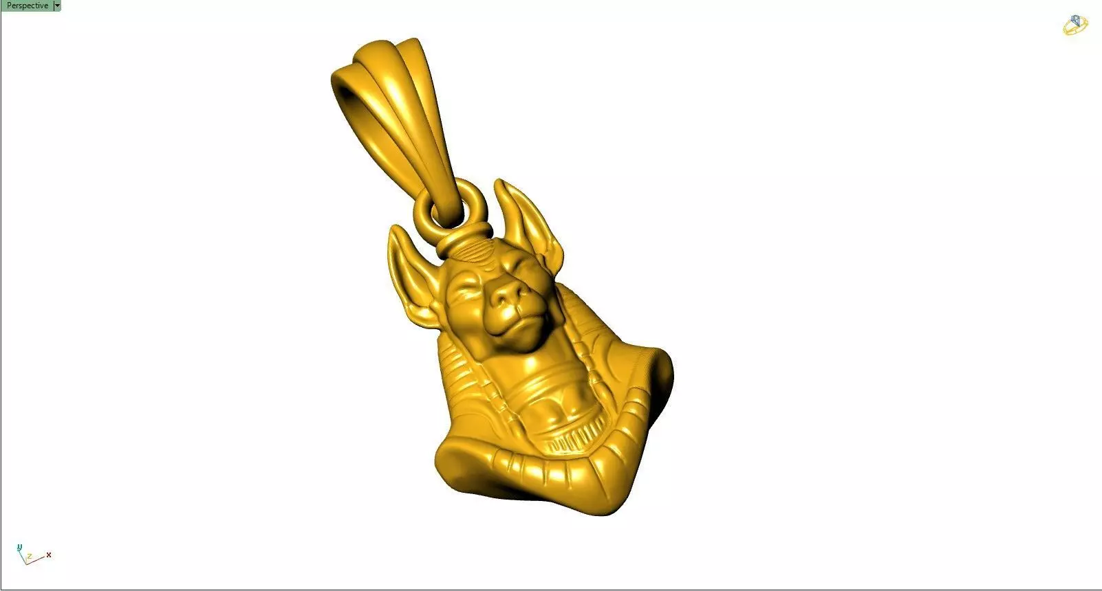 Anubis Egyptian Pendant STL 3D Model for Jewelry Design  Casting 3D print model_1