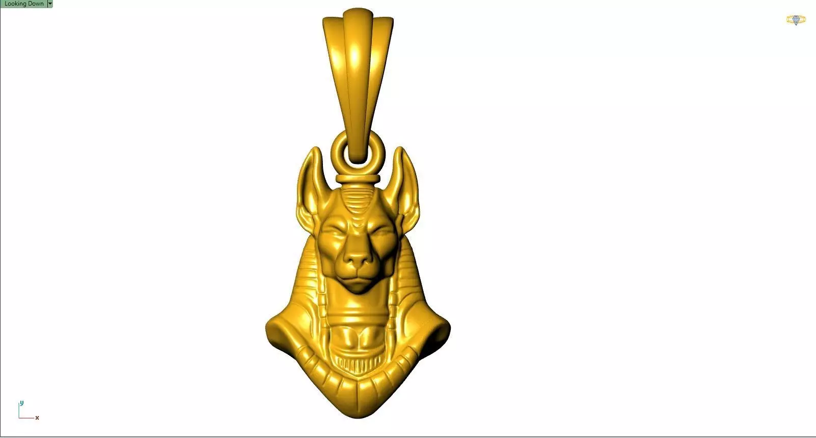 Anubis Egyptian Pendant STL 3D Model for Jewelry Design  Casting 3D print model_0
