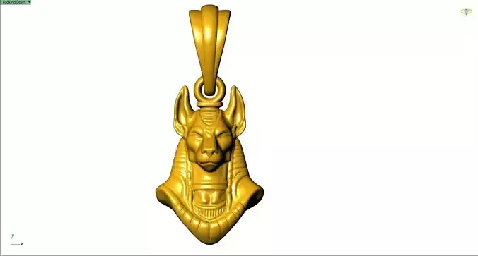 Anubis Egyptian Pendant STL 3D Model for Jewelry Design  Casting