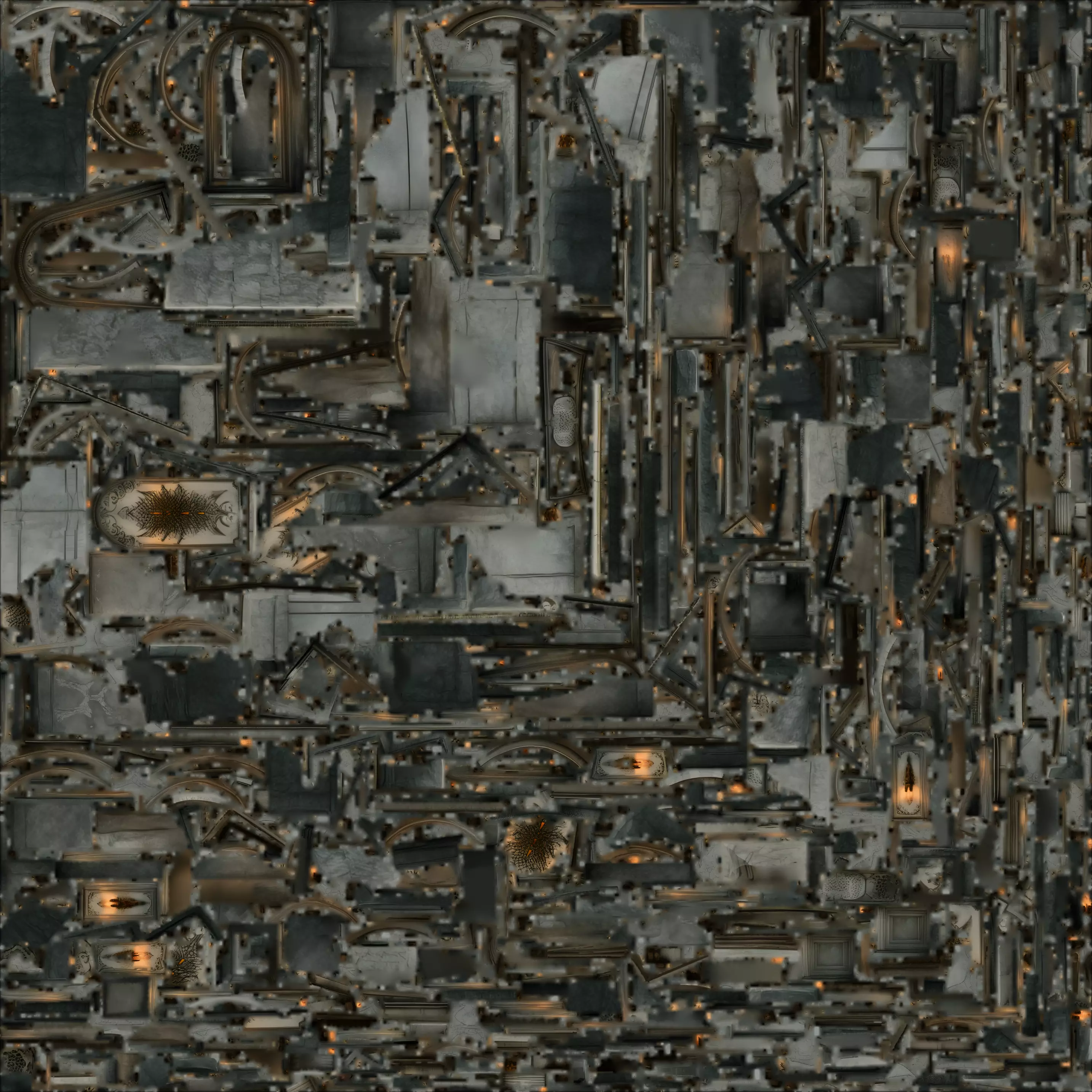 Ancient Gothic Stone Shrine with Candles 3D Model Low-poly 3D model_1