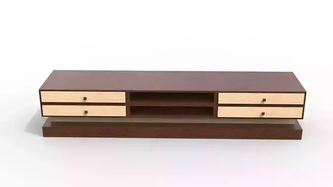 Modern TV Table Shelf 3D Model