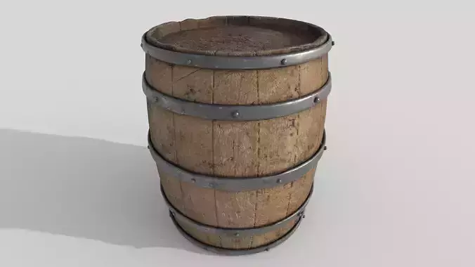 old textured wooden barrel