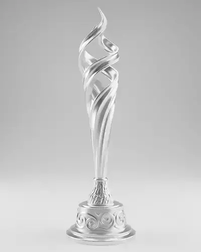 Elegant Silver Swirl Trophy