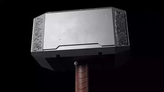 Thor Hammer Mjolnir Low Poly Game Ready 3D Model Low-poly 3D model