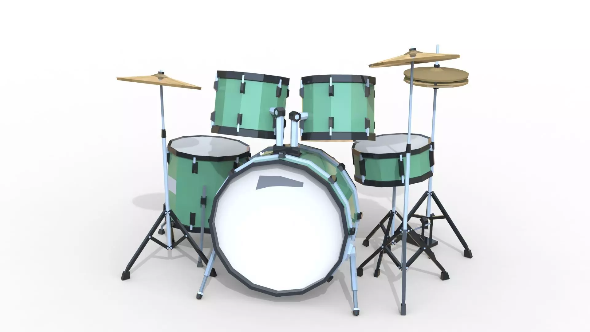 Drum Kit Realistic Music Instrument Set Free low-poly 3D model