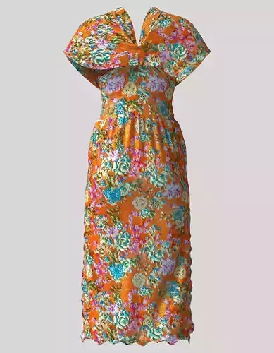 Elegant 3D floral dress 