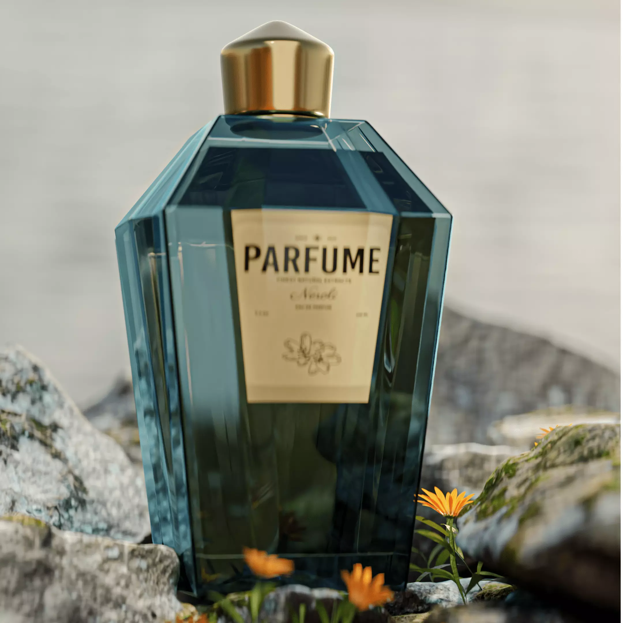 Elegant Perfume Bottle 3D Model 3D model_4