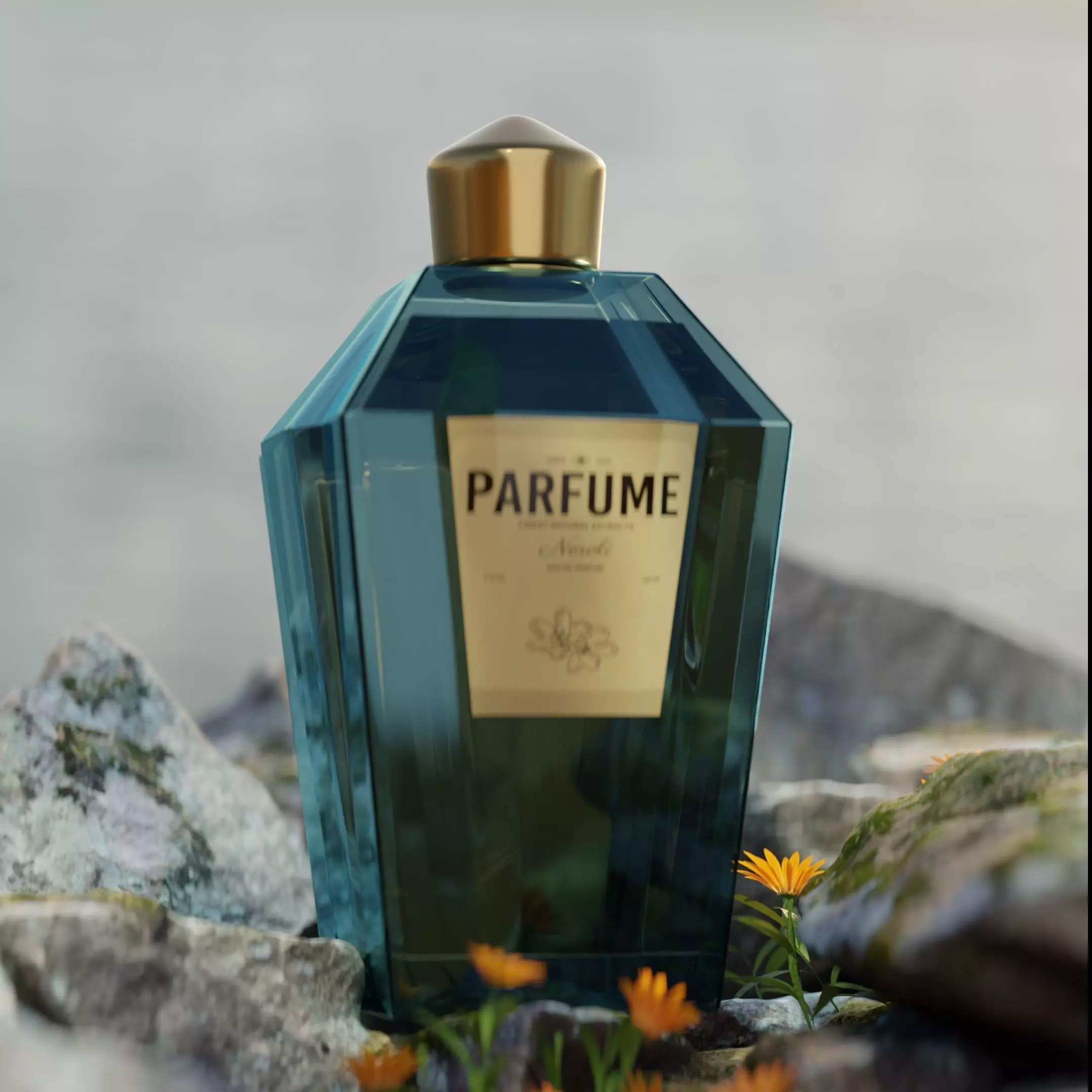 Elegant Perfume Bottle 3D Model 3D model_0