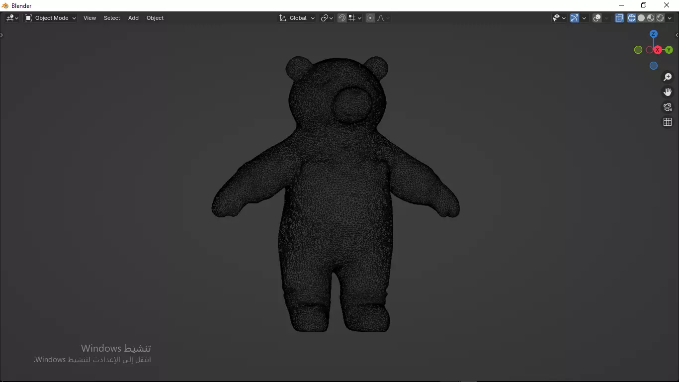 Grey Tedy Bear wearing work Suit Toy Low-poly 3D model_31