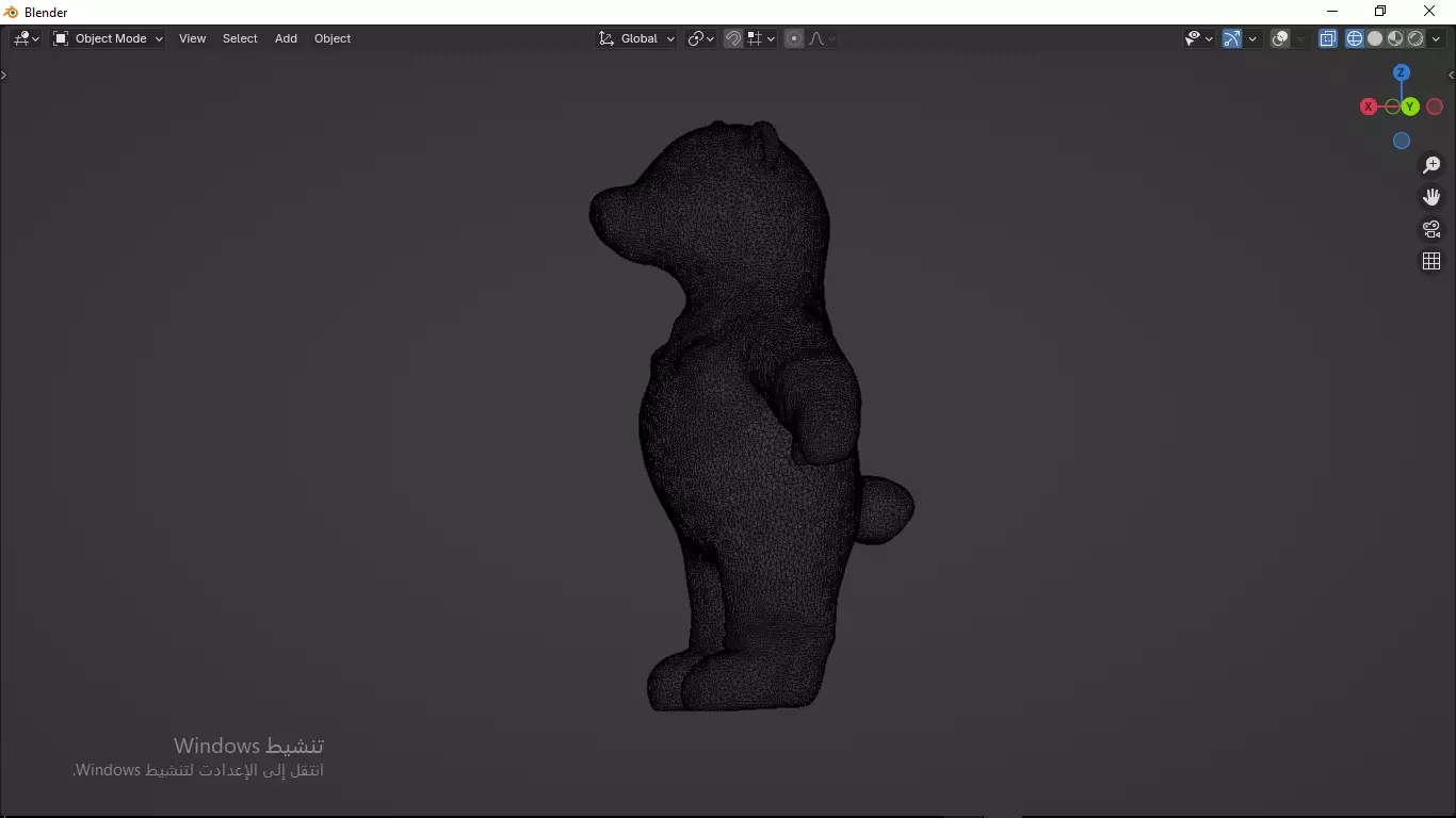 Grey Tedy Bear wearing work Suit Toy Low-poly 3D model_35