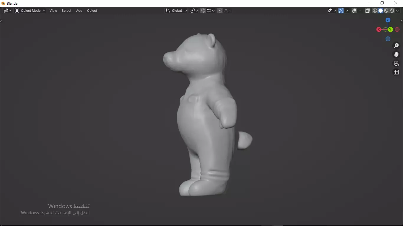 Grey Tedy Bear wearing work Suit Toy Low-poly 3D model_29