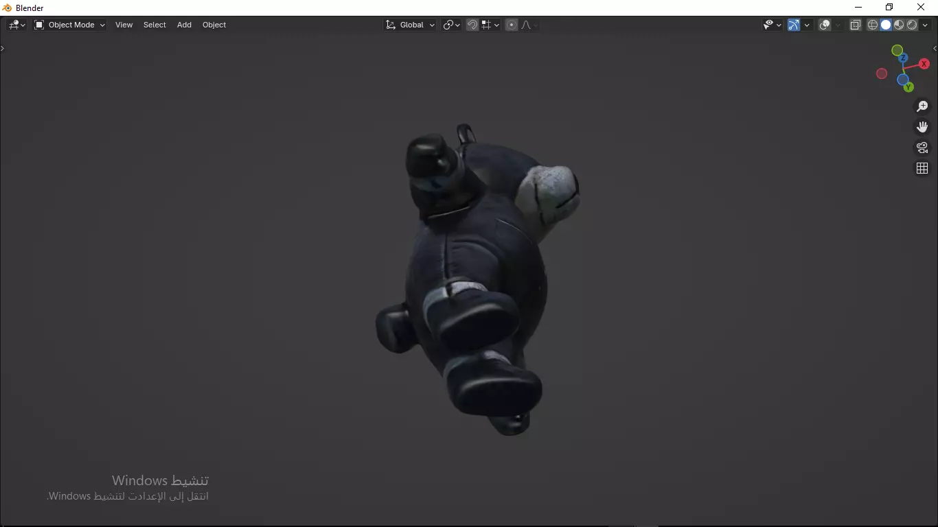 Grey Tedy Bear wearing work Suit Toy Low-poly 3D model_20