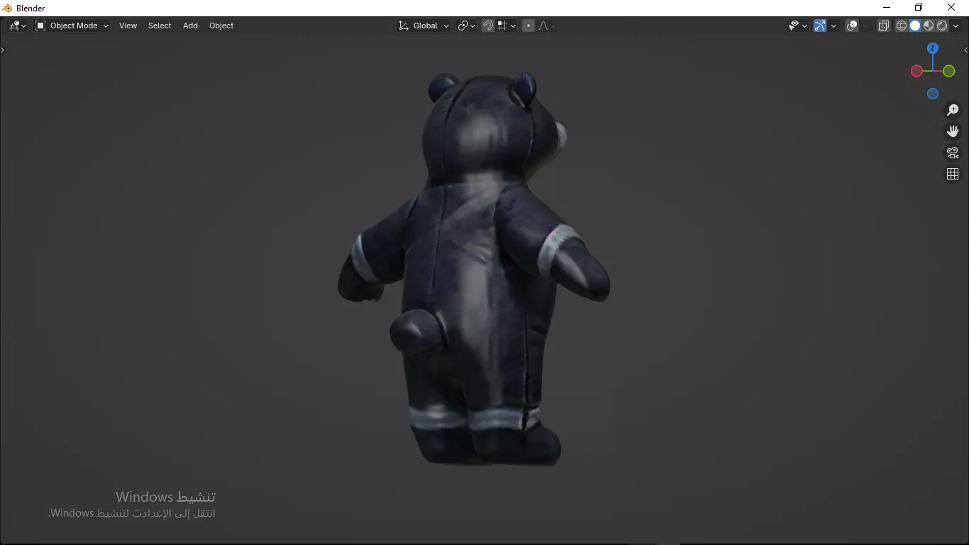 Grey Tedy Bear wearing work Suit Toy Low-poly 3D model_24