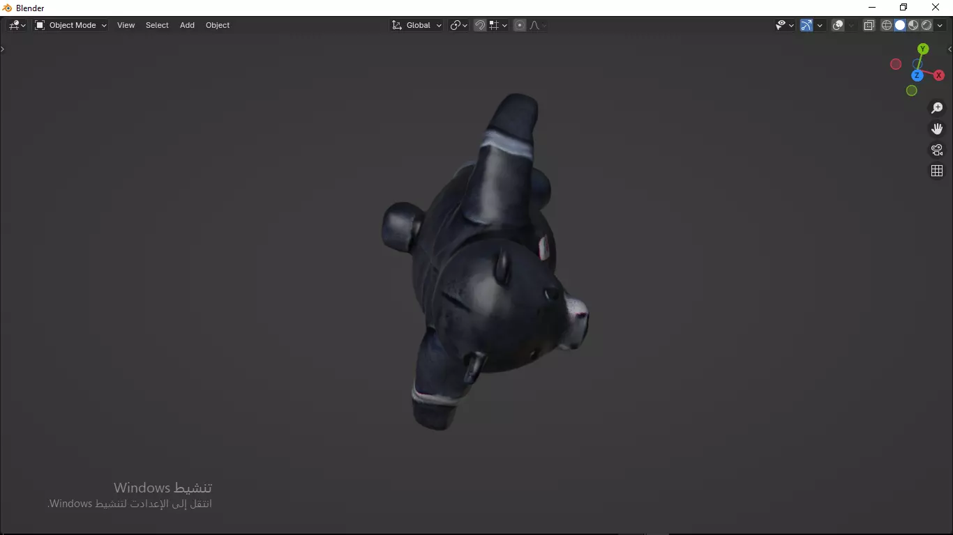 Grey Tedy Bear wearing work Suit Toy Low-poly 3D model_18