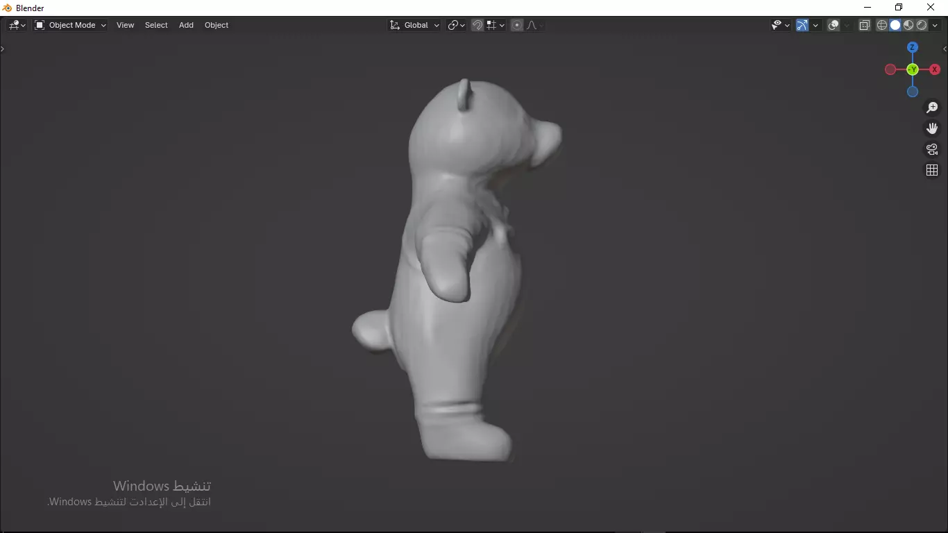 Grey Tedy Bear wearing work Suit Toy Low-poly 3D model_23