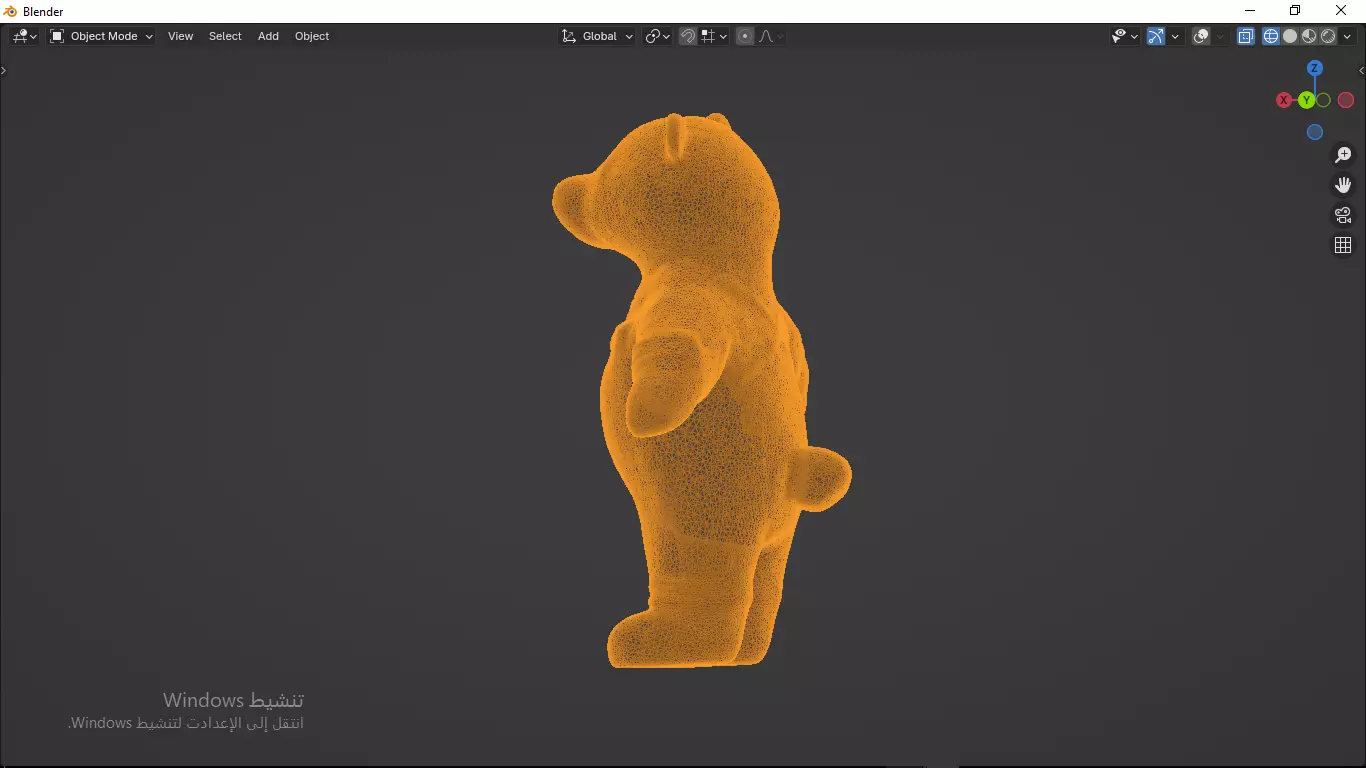 Grey Tedy Bear wearing work Suit Toy Low-poly 3D model_37