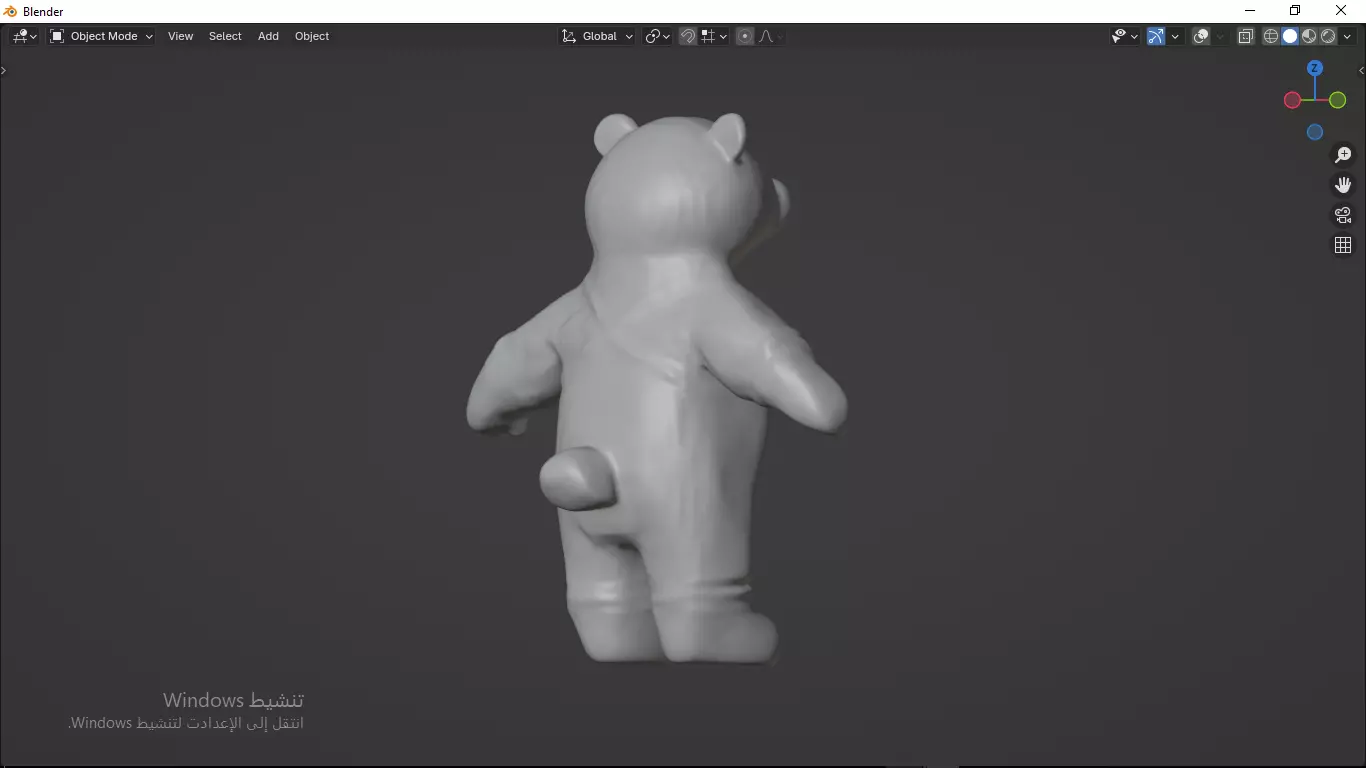 Grey Tedy Bear wearing work Suit Toy Low-poly 3D model_33
