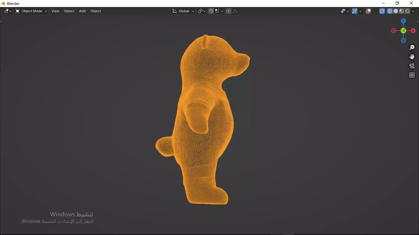 Grey Tedy Bear wearing work Suit Toy Low-poly 3D model_38