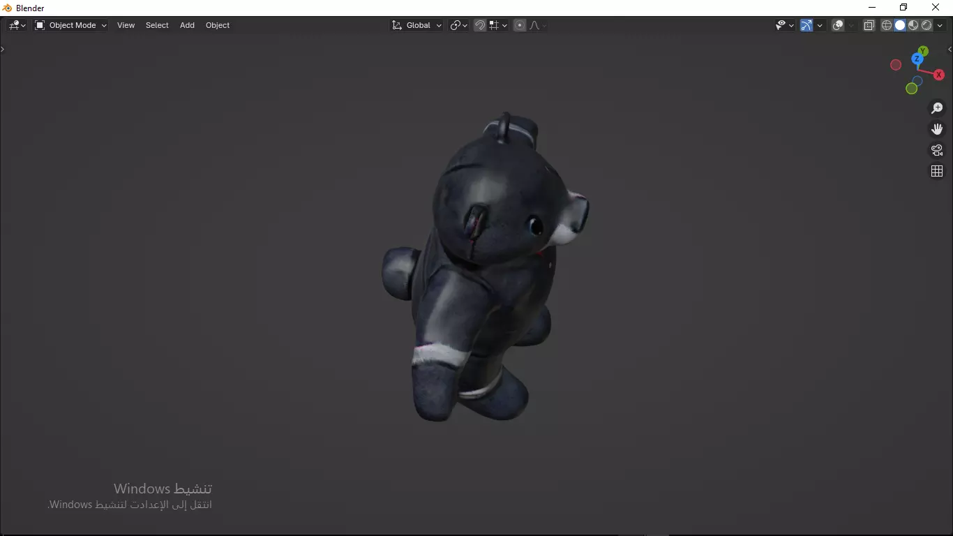 Grey Tedy Bear wearing work Suit Toy Low-poly 3D model_22